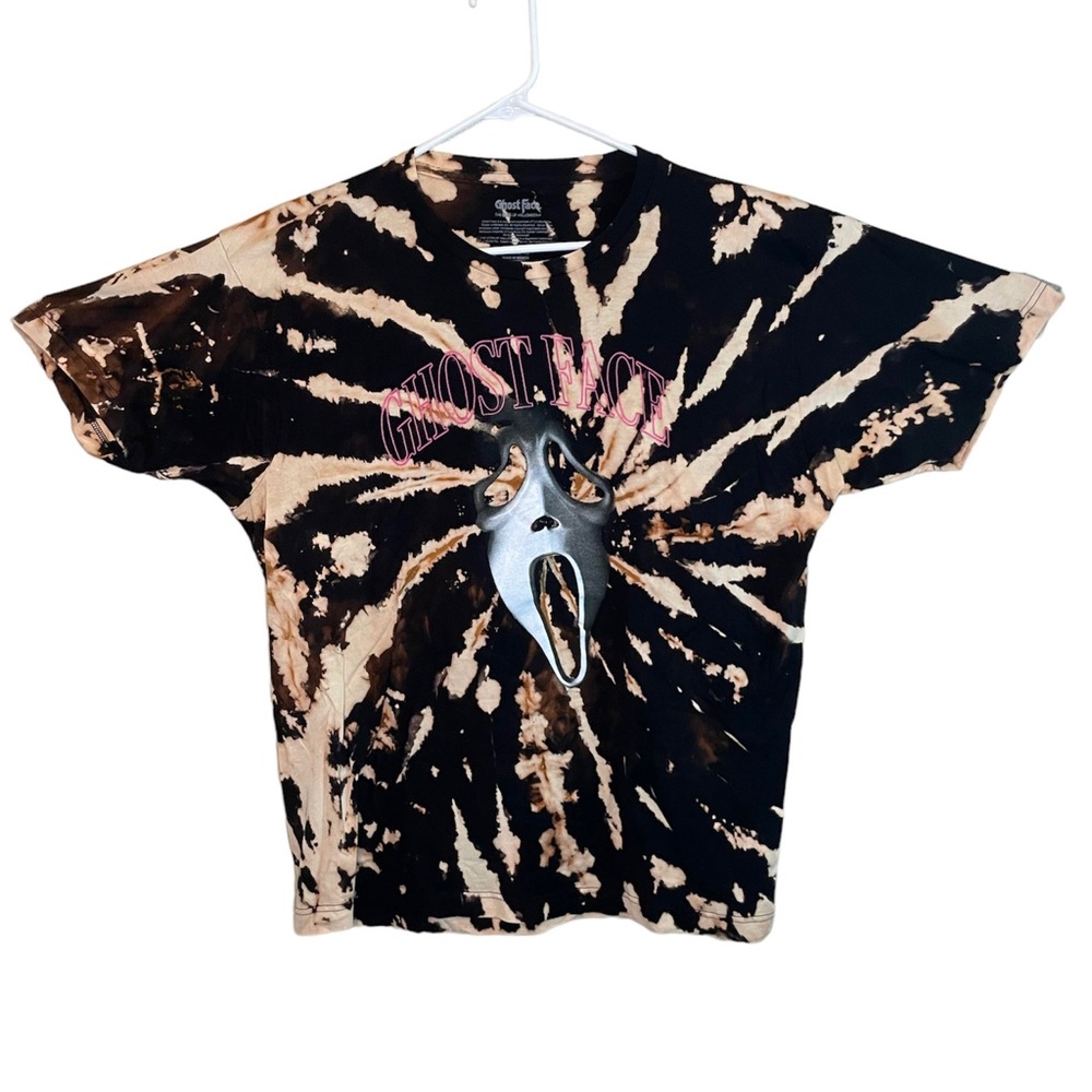 “Ghost Face” Bleach Tie-Dye Shirt (XL)